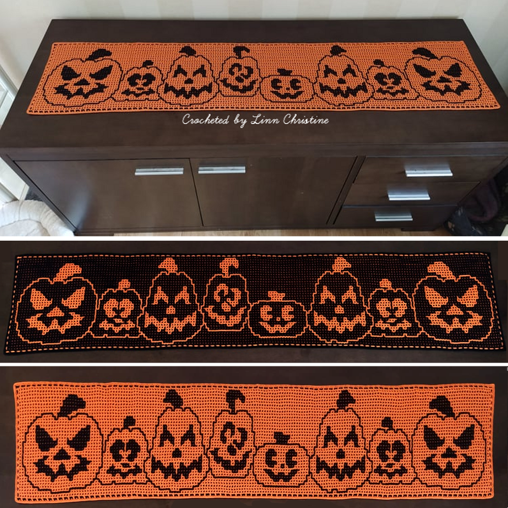 Pumpkins LFC Table Runner G10 — Lissa Conley Designs